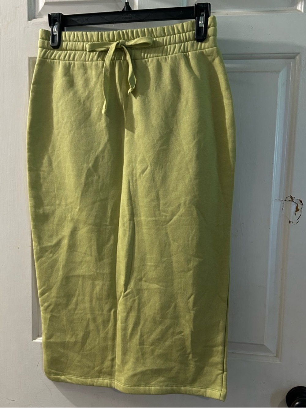 Zara Lime Drawstring Midi Skirt